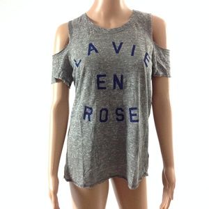 Sunny Side Women's Cold Shoulder Top Gray Size L